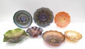 SEVEN FENTON CARNIVAL GLASS PI