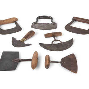 Seven Food Choppers 19th Century