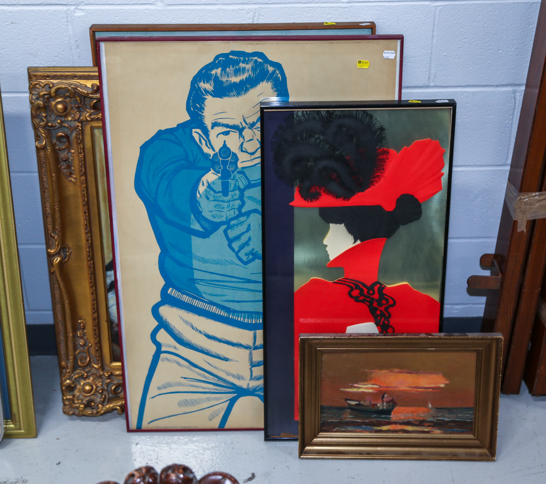SEVEN FRAMED ARTWORKS Including a