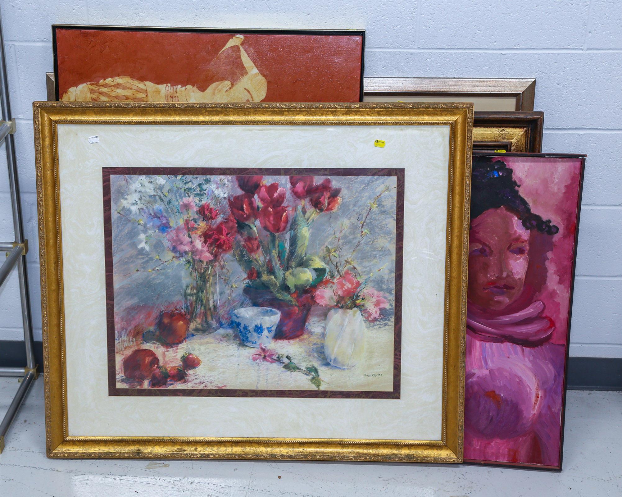 SEVEN FRAMED ARTWORKS Including