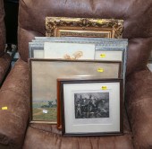 SEVEN FRAMED ARTWORKS Includin
