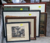 SEVEN FRAMED ARTWORKS Includin