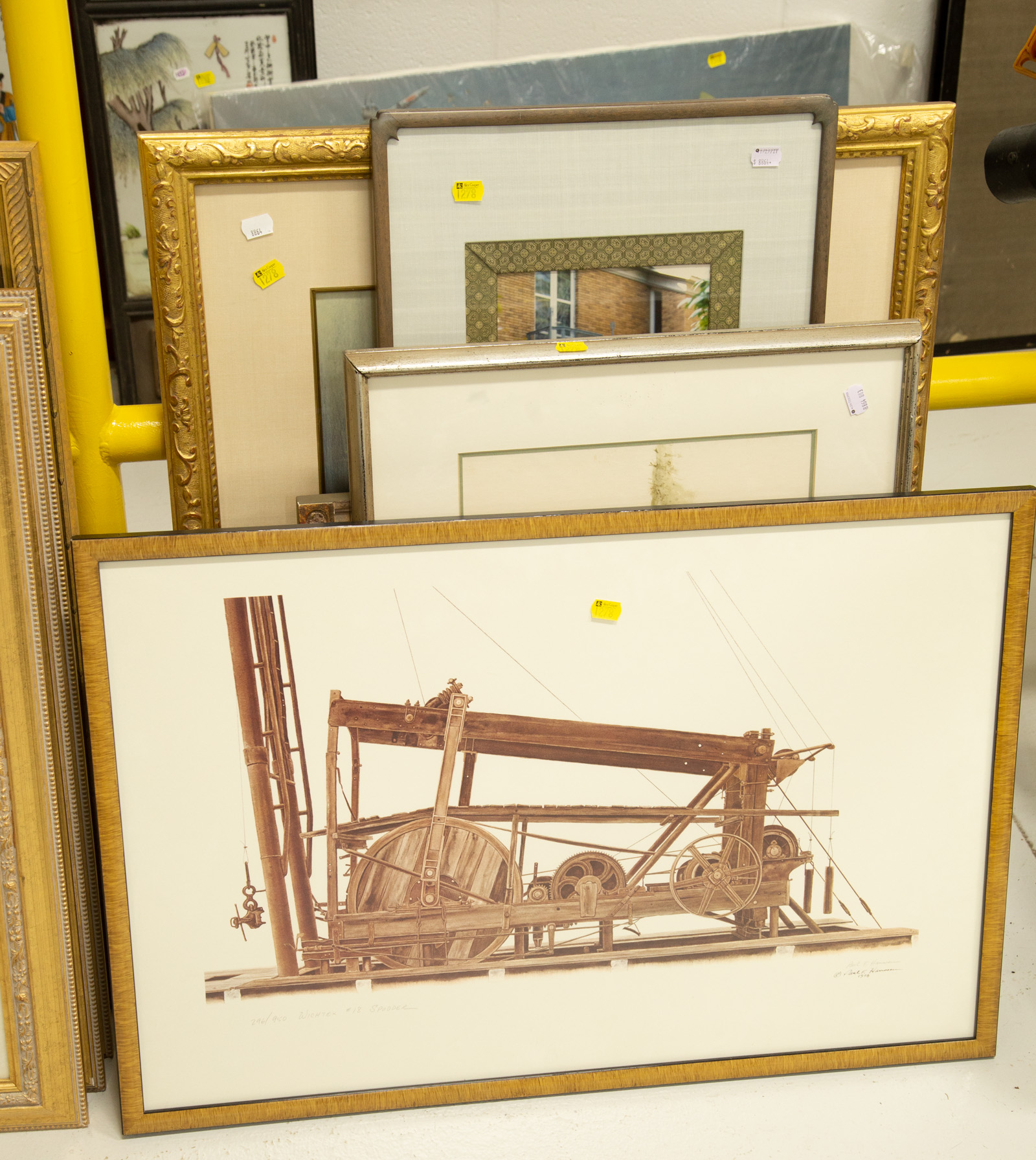 SEVEN FRAMED ITEMS Including a