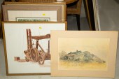 SEVEN FRAMED & UNFRAMED ARTWOR