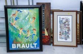 SEVEN FRAMED & UNFRAMED ARTWOR