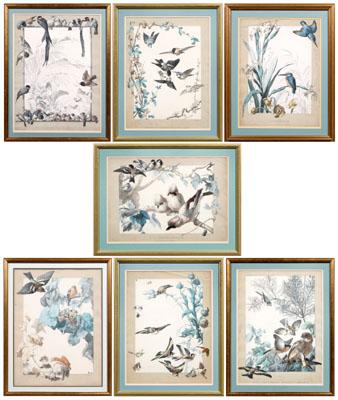 Seven French bird prints: C.