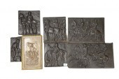 SEVEN FRENCH BRONZE WALL PLAQU