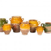 Seven French Glazed Terra Cott