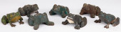 SEVEN FROG DOORSTOPS<br>Seven