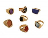 SEVEN GEM-SET RINGSSeven gem-s