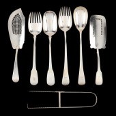 SEVEN GEORGIAN SILVER SERVERS