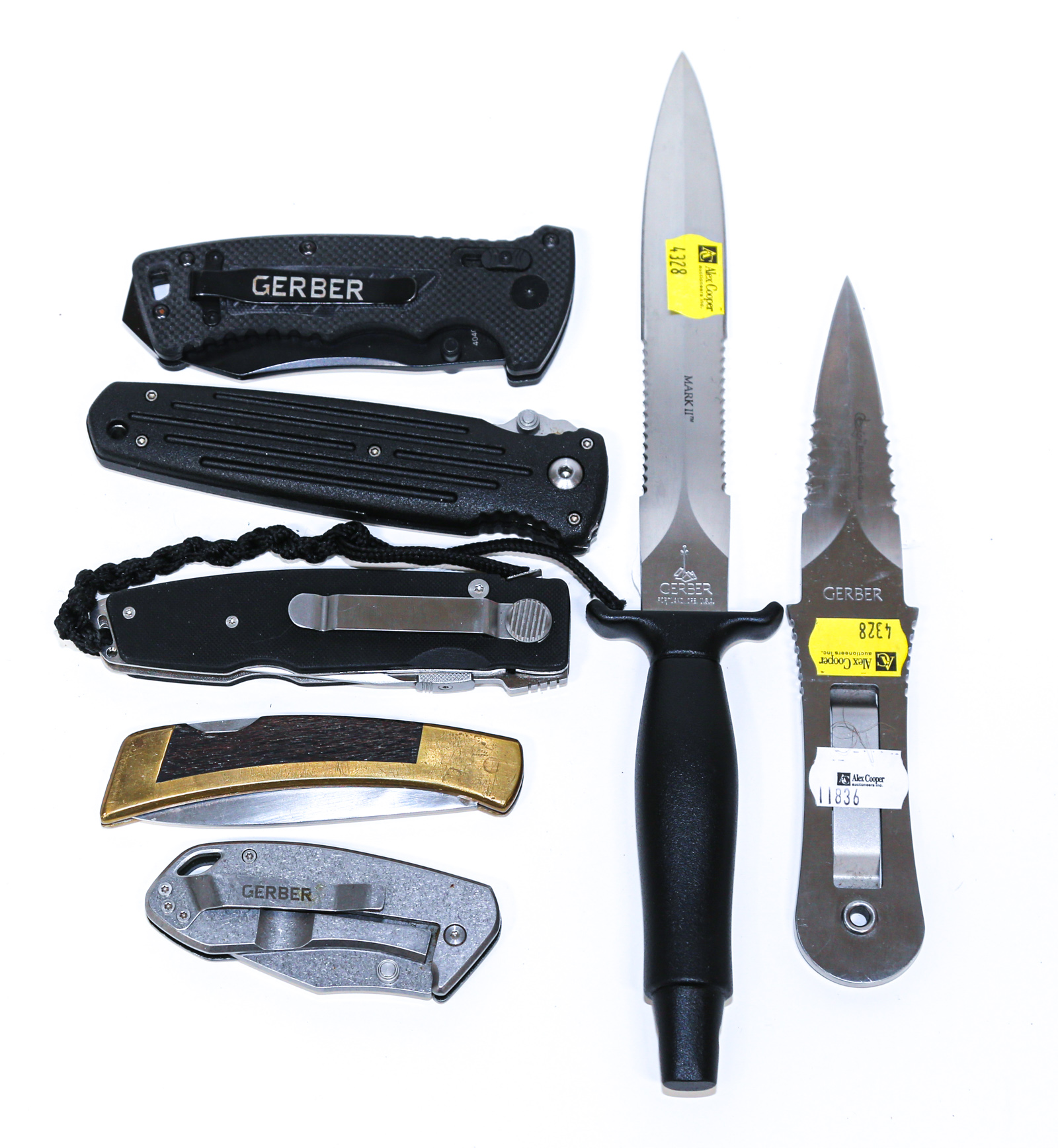 SEVEN GERBER KNIVES Including a