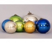 Seven German glass kugels, 19t