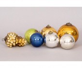 Seven German glass kugels incl