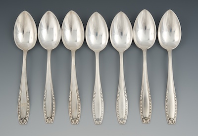 Seven German Silver Tea Spoons by