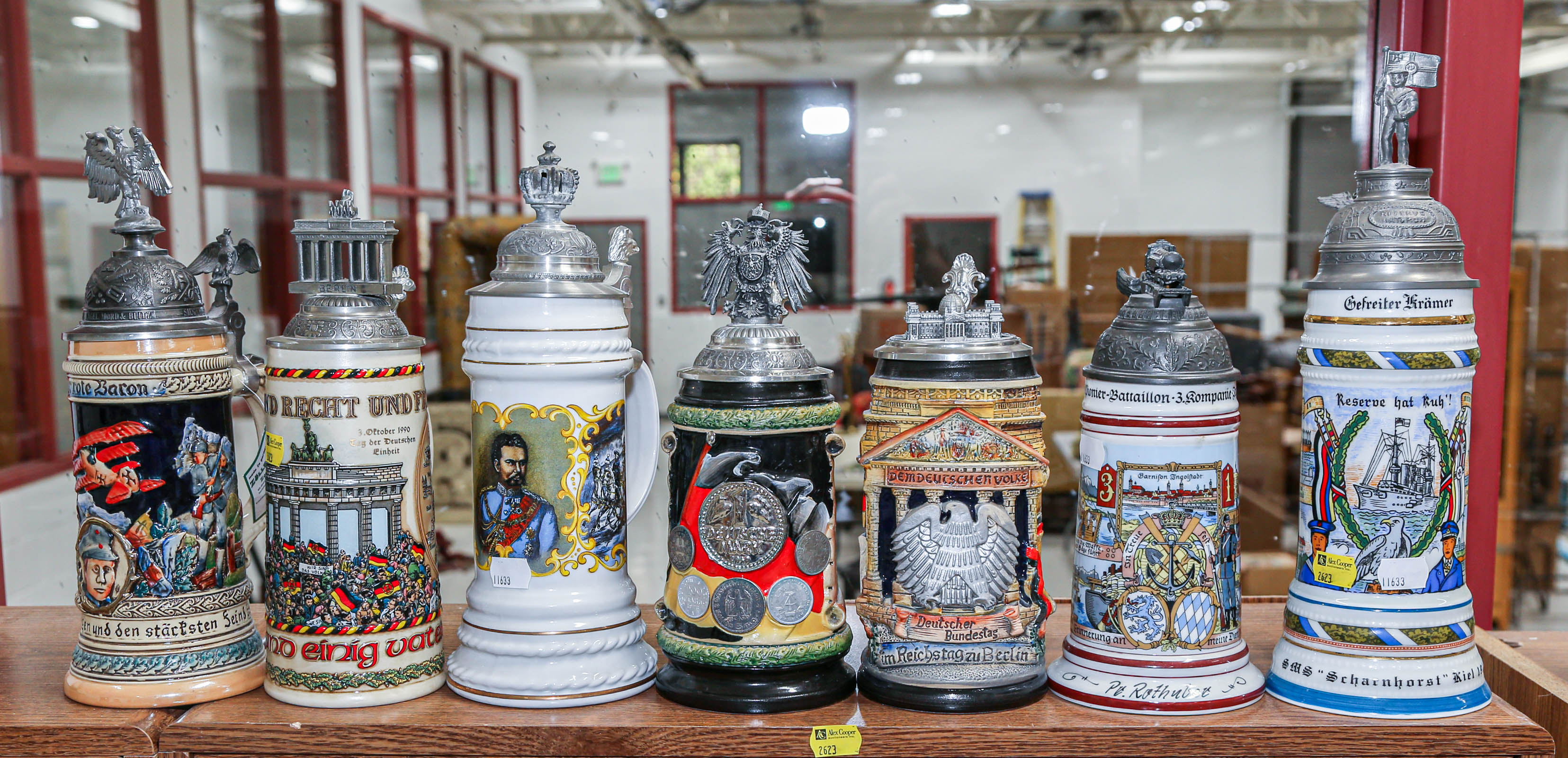 SEVEN GERMAN STEINS Including