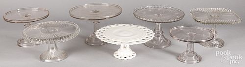 SEVEN GLASS CAKE STANDS,