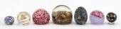 SEVEN GLASS PAPERWEIGHTS 20TH