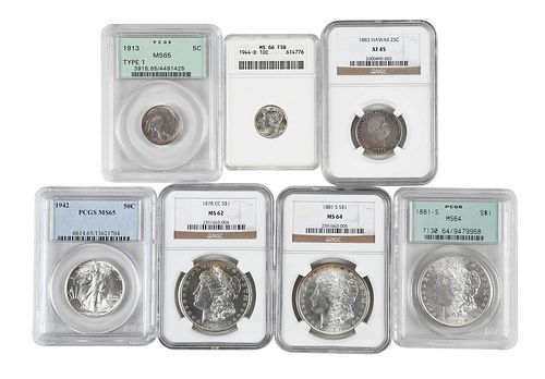 SEVEN GRADED COINS1913 type I