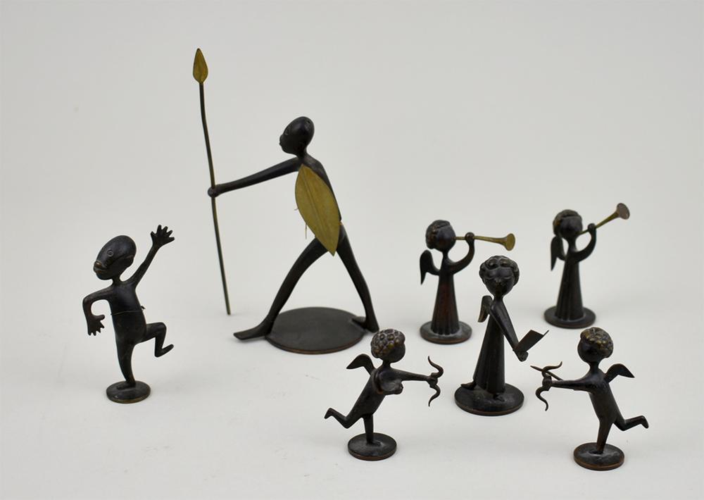 SEVEN HAGENAUER PATINATED BRONZE
