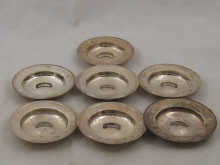 Seven hallmarked silver dishes each