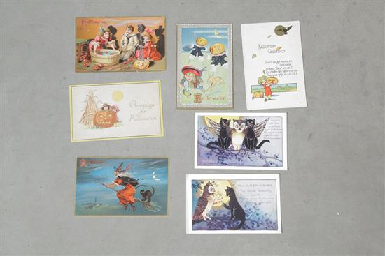 SEVEN HALLOWEEN POSTCARDS.