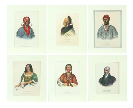 SEVEN HANDCOLORED LITHOGRAPHS. 