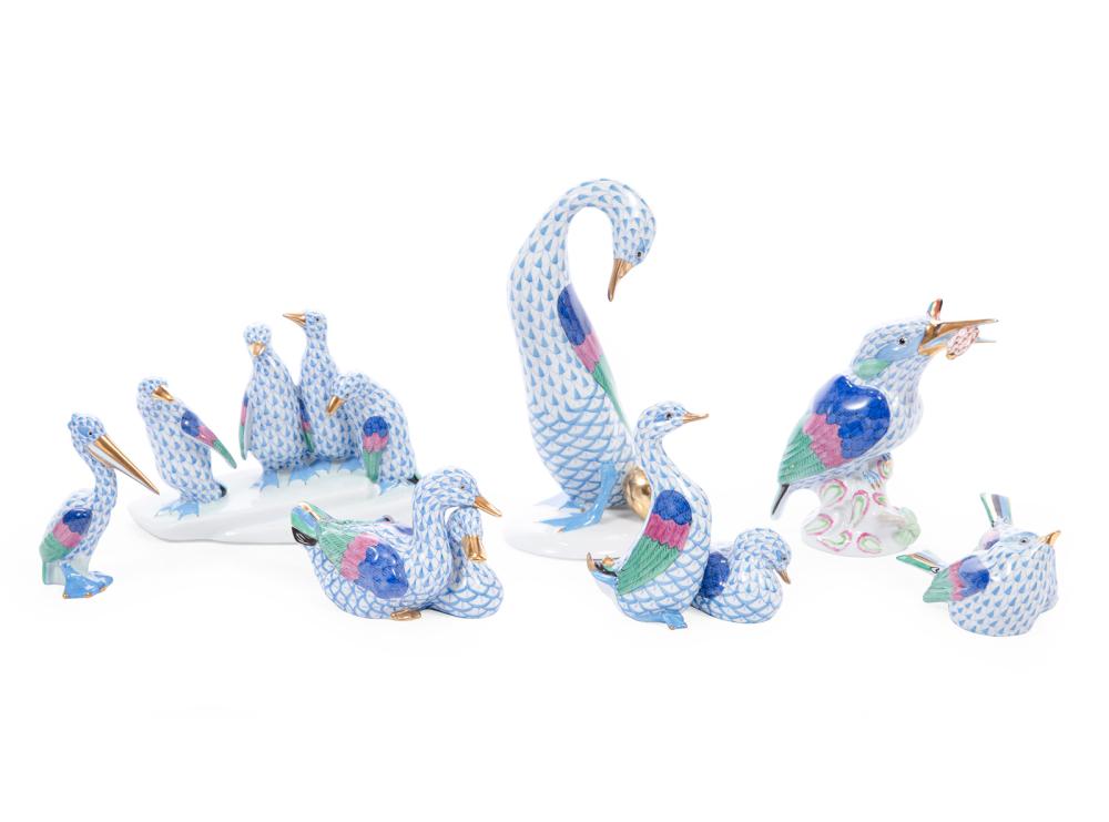 SEVEN HEREND BLUE FISHNET PORCELAIN