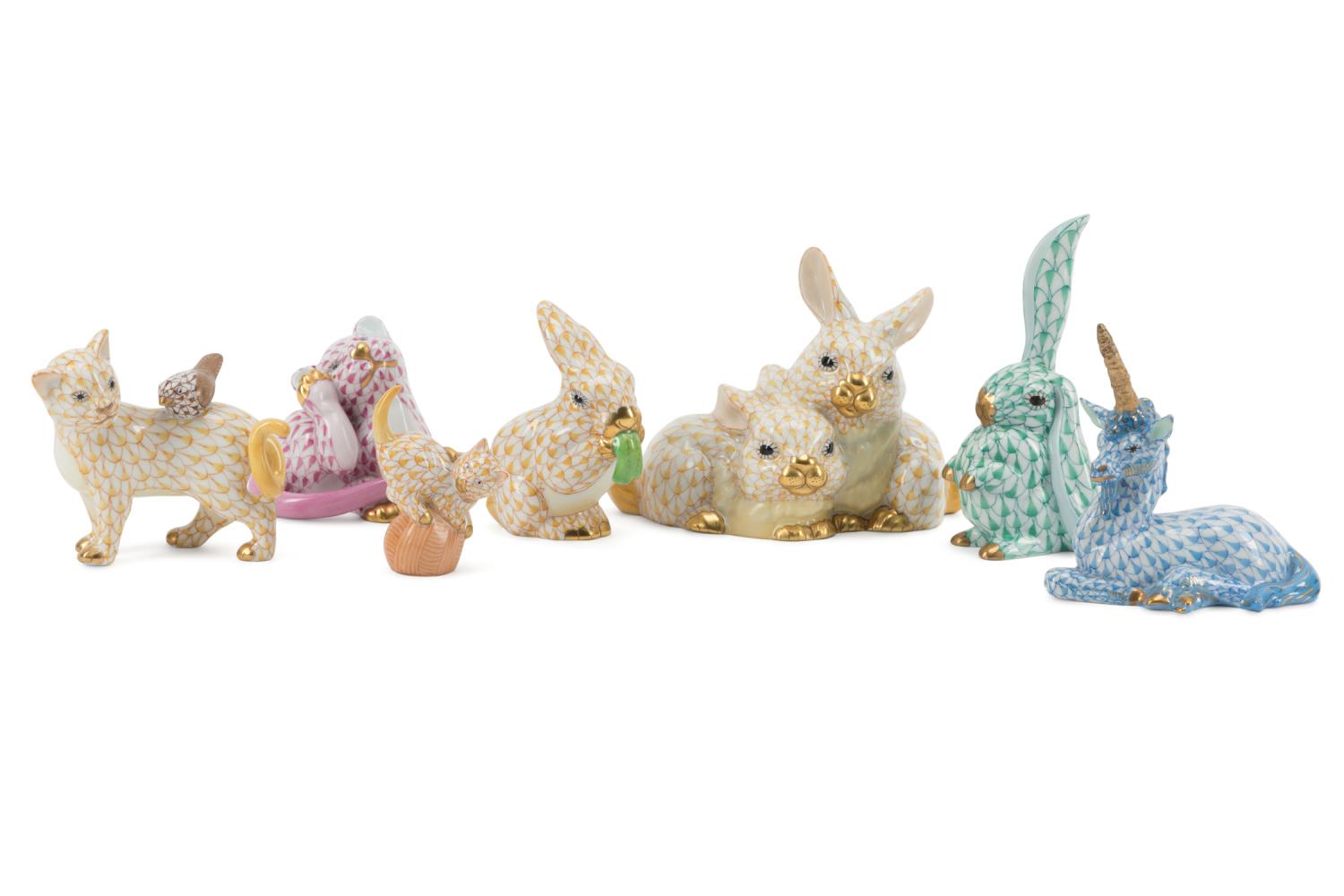 SEVEN HEREND PORCELAIN FISHNET