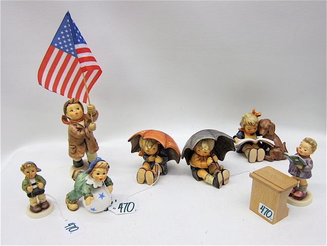 SEVEN HUMMEL PORCELAIN FIGURINES;