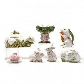 SEVEN ITALIAN CERAMIC BUNNY TH