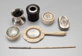 Seven ivory dresser pieces: fi