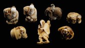 Seven Ivory Netsukes of Sennin