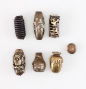 SEVEN JAPANESE BRONZE AND OTHE