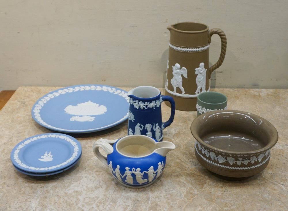 SEVEN JASPERWARE TABLE