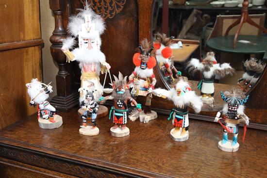 SEVEN KACHINA DOLLS. All on