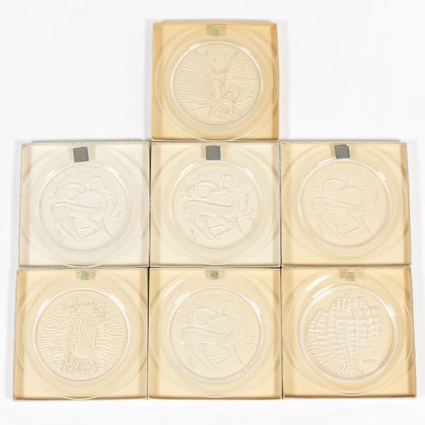 SEVEN LALIQUE CRISTAL COLLECTORS