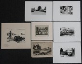 Seven landscape etchings and l