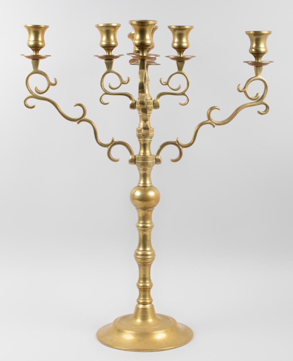 SEVEN-LIGHT BRASS CANDELABRA