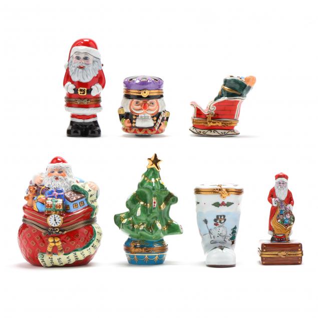 SEVEN LIMOGES TRINKET BOXES