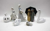 SEVEN LLADRO PORCELAIN FIGURIN