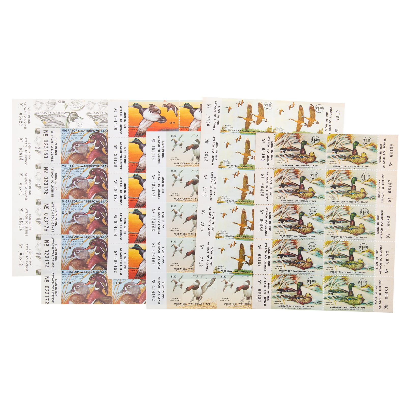 SEVEN MINT SHEETS OF MARYLAND