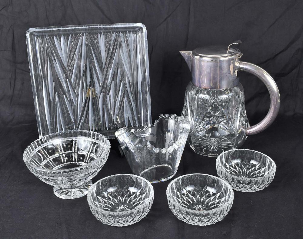 SEVEN MISCELLANEOUS COLORLESS GLASS