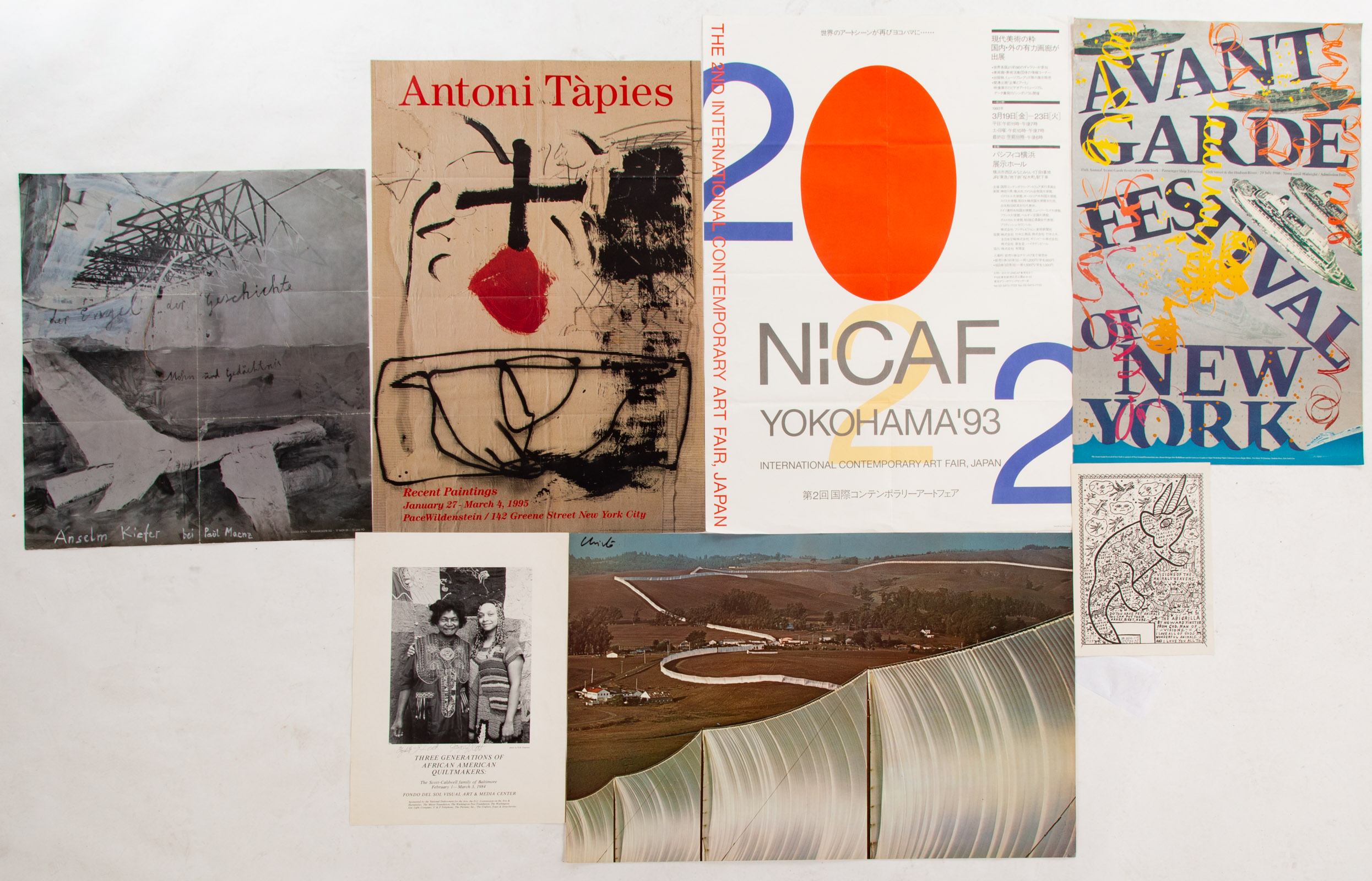 SEVEN MODERN ARTIST POSTERS, ONE