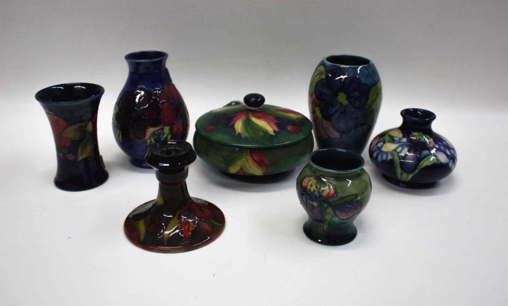 SEVEN MOORCROFT ART POTTERY