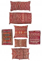 SEVEN MOROCCAN STORAGE BAGS FR