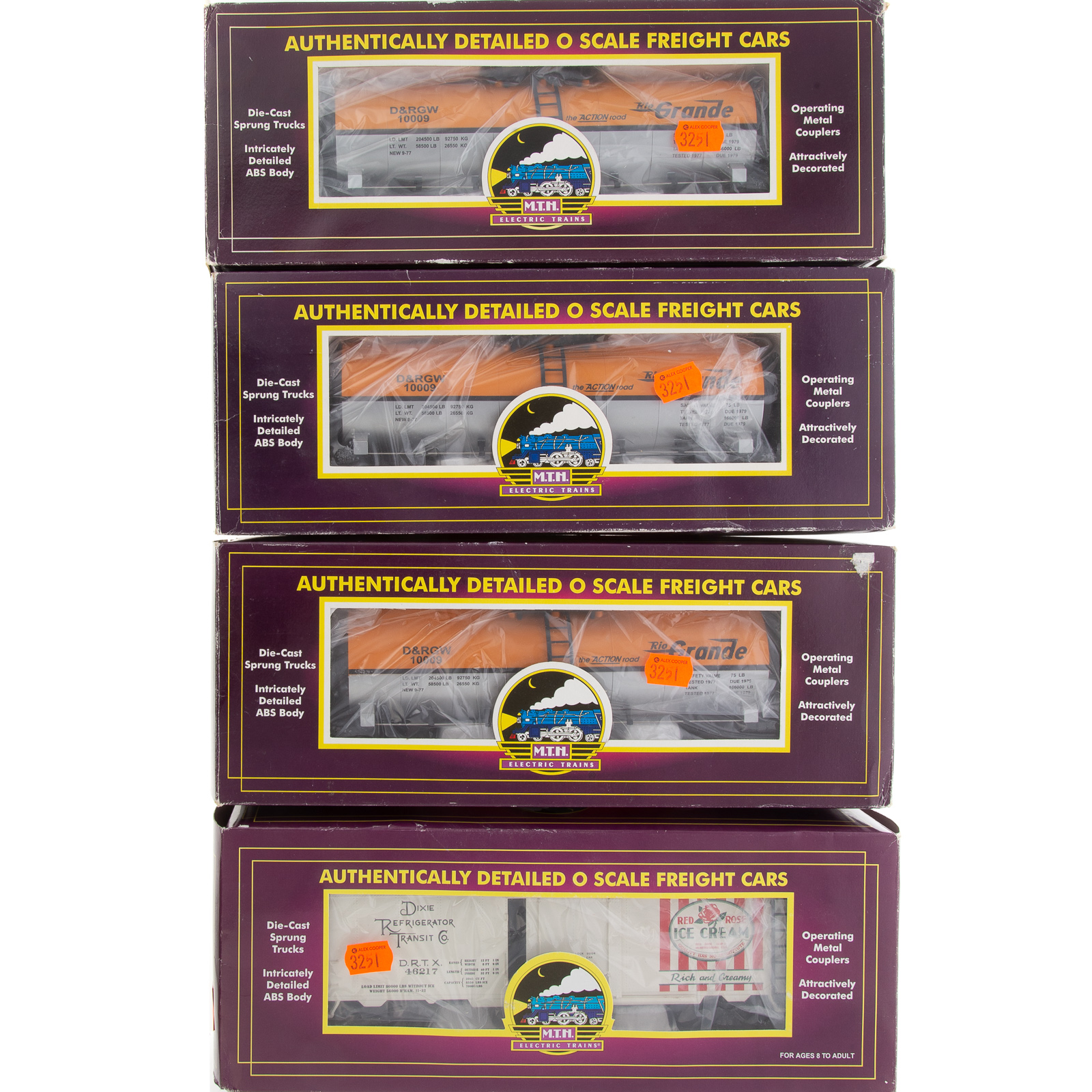SEVEN M.T.H. FREIGHT CARS Including