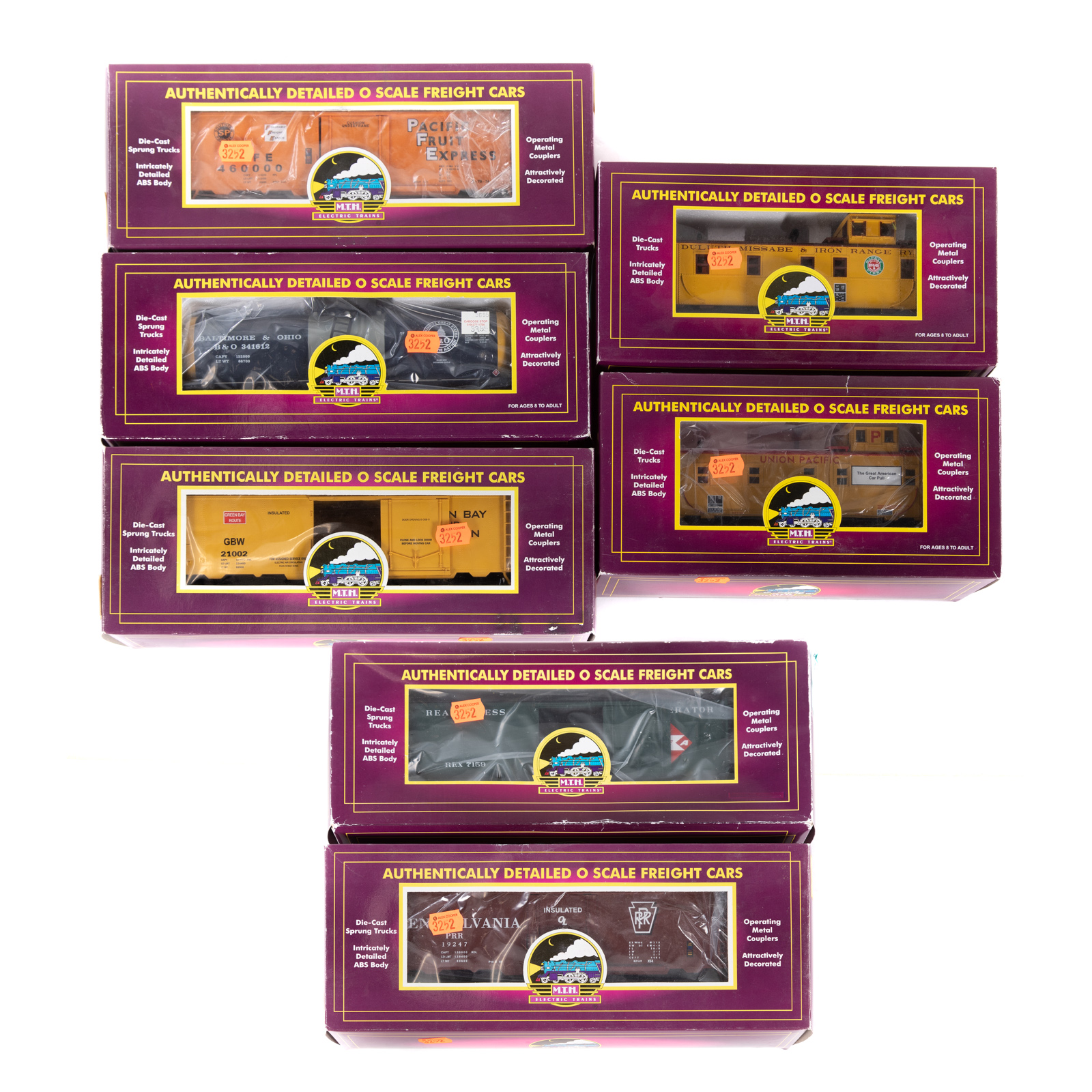 SEVEN M.T.H. FREIGHT CARS Including