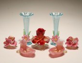 Seven Murano art glass vases a