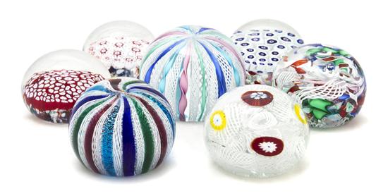 Seven Murano Glass Paperweights